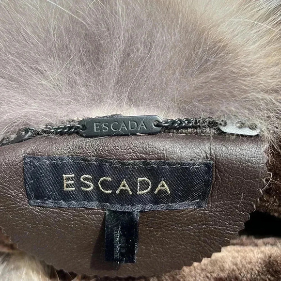 Escada Leather Fur Lined Maxi Coat size 36 - Picture 13 of 16